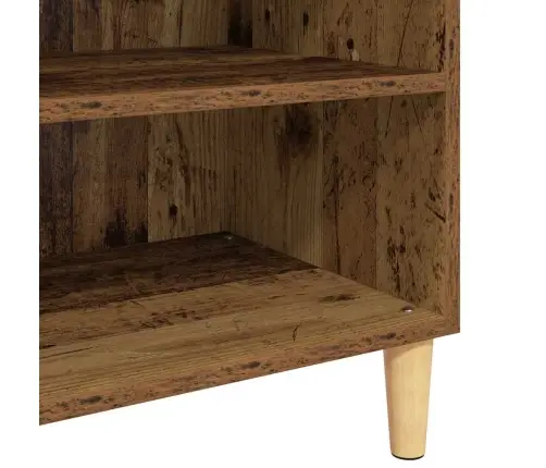 Puse Ar Plauktu Vecs Koks 57 X 35 X 90 Cm Inženierijas Koks Vidaxl