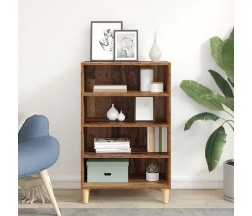 Puse Ar Plauktu Vecs Koks 57 X 35 X 90 Cm Inženierijas Koks Vidaxl