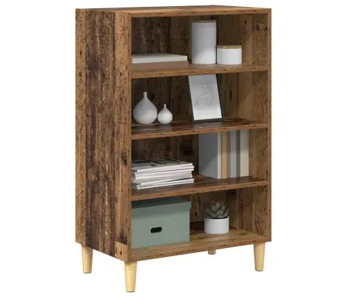 Puse Ar Plauktu Vecs Koks 57 X 35 X 90 Cm Inženierijas Koks Vidaxl