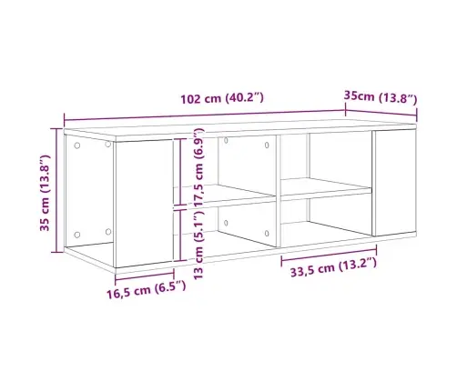 Televizora Skapīša Vecs Koks 102 X 35 X 35 Cm Inženierijas Koks Vidaxl