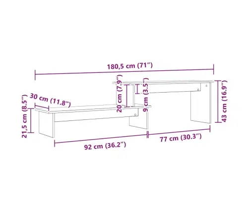 Telerikapp Vana Puit 180 X 30 X 43 Cm Tehispuit Telerikapp Vana Puit 180 X 30 X 43 Cm Tehispuit