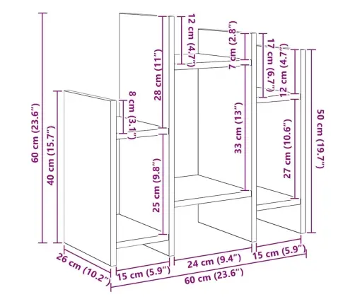 Sānu Skapis Vecs Koks 60 X 26 X 60 Cm Inženierijas Koks Vidaxl