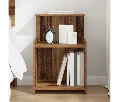 Gultas Skapis Veca Koka 40 X 35 X 60 Cm Kokskaidu Plāksne Vidaxl