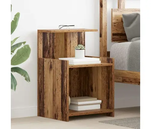 Gultas Skapis Veca Koka 40 X 35 X 60 Cm Kokskaidu Plāksne Vidaxl