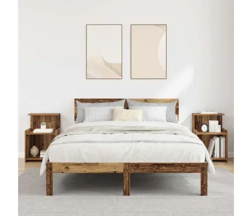 Naktsgaldiņi - 2 Komplekts - Vecais Koks - 40 X 35 X 60 Cm - Inženierijas Koks Vidaxl