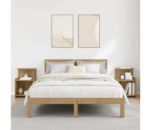 Gultas Skapīši - 2 Gab. Amatniecības Ozols, 40 X 35 X 60 Cm, Izgatavoti No Inženierijas Koka Vidaxl