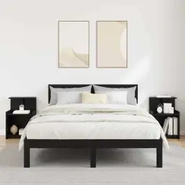 Šalia Lovos Spintelė 2 Pcs Juoda Ąžuolo 40 X 35 X 60 Cm