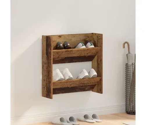 Sienas Apavu Skapji Veca Koka 60 X 18 X 60 Cm Inženierijas Koks Vidaxl