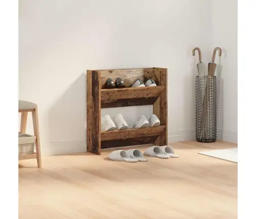 Sienas Apavu Skapji Veca Koka 60 X 18 X 60 Cm Inženierijas Koks Vidaxl