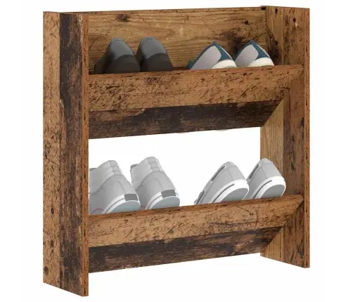 Sienas Apavu Skapji Veca Koka 60 X 18 X 60 Cm Inženierijas Koks Vidaxl