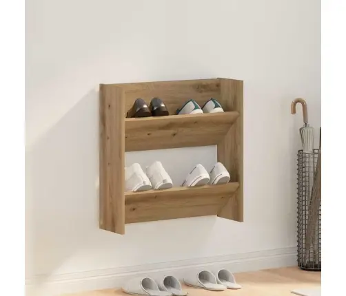 Sienas Apavu Skapji Ar Plauktu Cits Amatnieku Ozola 60 X 18 X 60 Cm Vidaxl