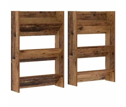 Sienas Apavu Skapji Ar Plauktu Cits 2 Pcs Veca Koka 60 X 18 X 60 Cm Vidaxl