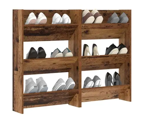 Sienas Apavu Skapji Ar Plauktu Cits 2 Pcs Veca Koka 60 X 18 X 60 Cm Vidaxl