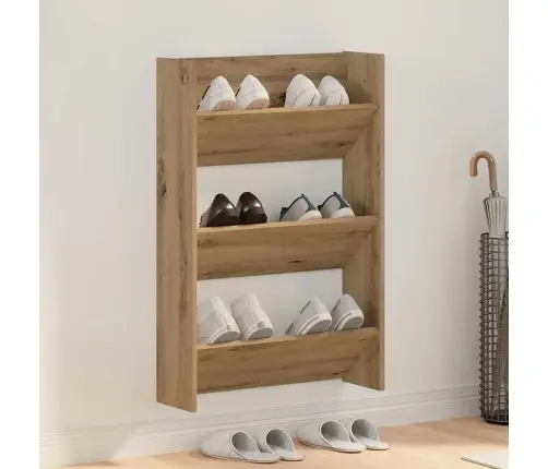 Sienas Apavu Skapji Ar Plauktu Cits Amatnieku Ozola 60 X 18 X 60 Cm Vidaxl