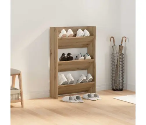 Sienas Apavu Skapji Ar Plauktu Cits Amatnieku Ozola 60 X 18 X 60 Cm Vidaxl