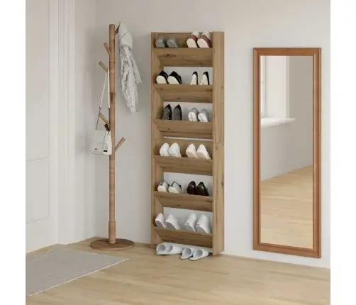 Sienas Apavu Skapji 2 Pcs Amatnieku Ozola 60 X 18 X 60 Cm Vidaxl
