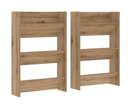 Sienas Apavu Skapji 2 Pcs Amatnieku Ozola 60 X 18 X 60 Cm Vidaxl
