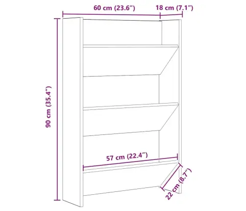 Sienas Apavu Skapji 2 Pcs Amatnieku Ozola 60 X 18 X 60 Cm Vidaxl