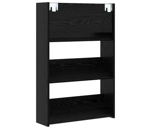 Sienas Apavu Skapji Ar Plauktu Cits Ar Uzglabāšanu Melns Ozols 60 X 18 X 60 Cm Vidaxl