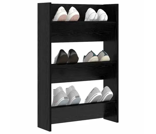 Sienas Apavu Skapji Ar Plauktu Cits Ar Uzglabāšanu Melns Ozols 60 X 18 X 60 Cm Vidaxl