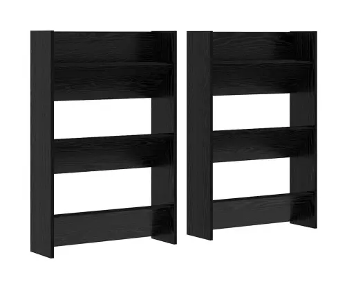 Batu Skrynia Su Lentyna 2 Pcs Juodas Ąžuolas 60 X 18 X 90 Cm