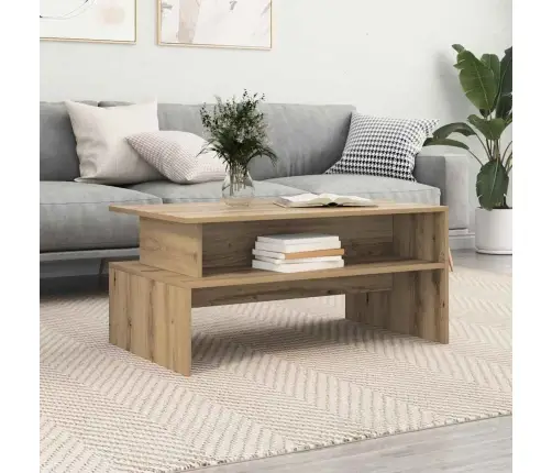 Kafijas Galdiņš Ar Plauktu Cits Amatnieku Ozola 90 X 55 X 42.5 Cm Vidaxl