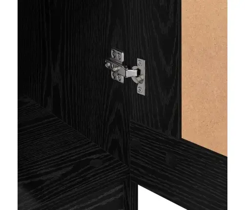 Garderoobikapp Uksega Must Tamm 82.5 X 51.5 X 180 Cm Tehispuit