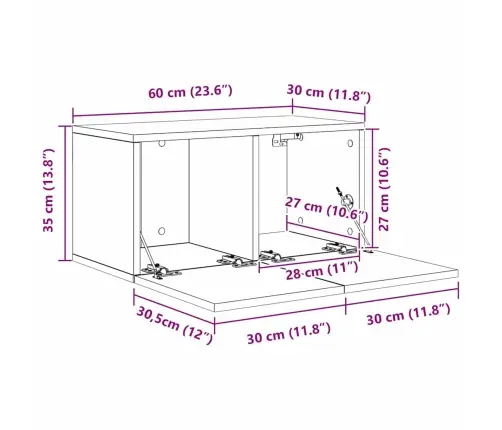 Telerikapp Pruun 60 X 30 X 30 Cm Tehispuit