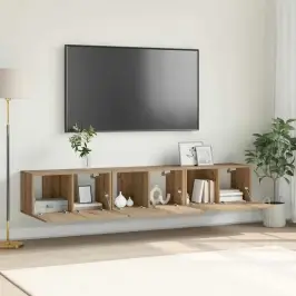 Televizoriaus Spintelė 3 Pcs Ruda 60 X 30 X 30 Cm