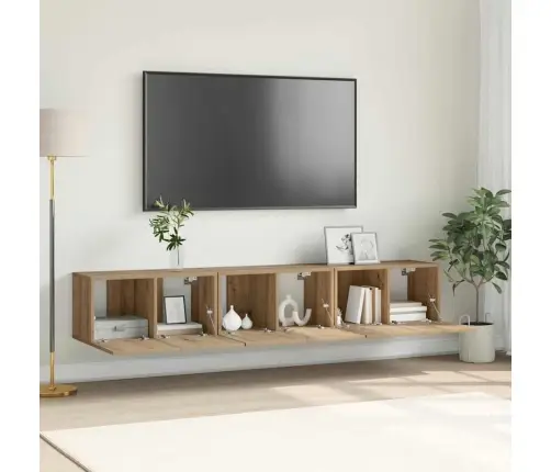 Televizoriaus Spintelė 3 Pcs Ruda 60 X 30 X 30 Cm