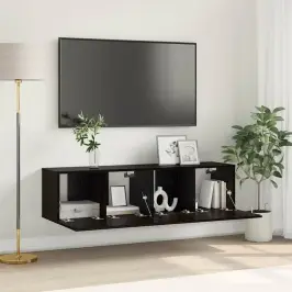 Televizora Skapīša 2 Pcs Melna 60 X 30 X 30 Cm Vidaxl