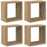 Sieninės Lentynos 4 Pcs Meistro Ąžuolas 26 X 15 X 26 Cm