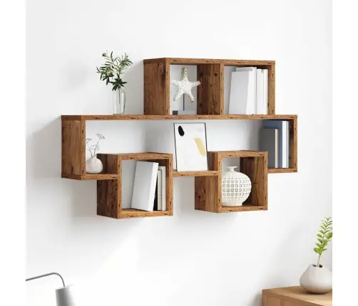 Seinariiul Riiuliga Vana Puit 82 X 15 X 51 Cm Tehispuit