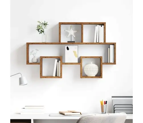 Seinariiul Riiuliga Vana Puit 82 X 15 X 51 Cm Tehispuit