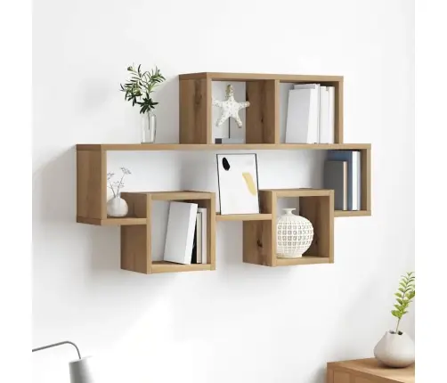 Sienas Plaukts Ar Plauktu Amatnieku Ozola 82 X 15 X 51 Cm Vidaxl