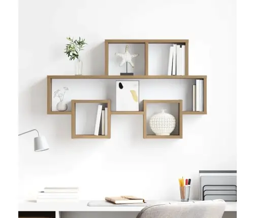 Sienas Plaukts Ar Plauktu Amatnieku Ozola 82 X 15 X 51 Cm Vidaxl