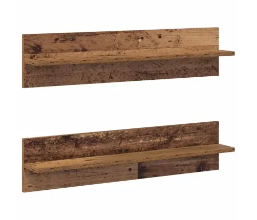 Sienas Plaukti Ar Plauktu Ar Uzglabāšanu 2 Pcs Vecs Koks 80 X 11.5 X 18 Cm Vidaxl