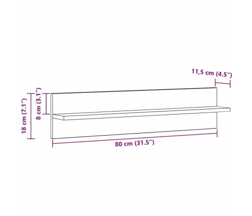 Sienas Plaukti Ar Plauktu Ar Uzglabāšanu 2 Pcs Vecs Koks 80 X 11.5 X 18 Cm Vidaxl