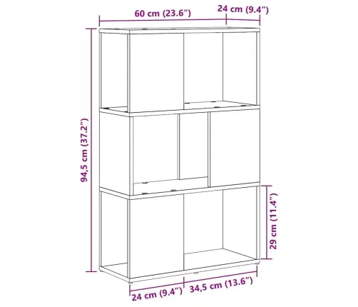 Grāmatu Plaukts Mākslinieka Ozoks Inženierijas Koks 60 X 24 X 94 Cm Vidaxl