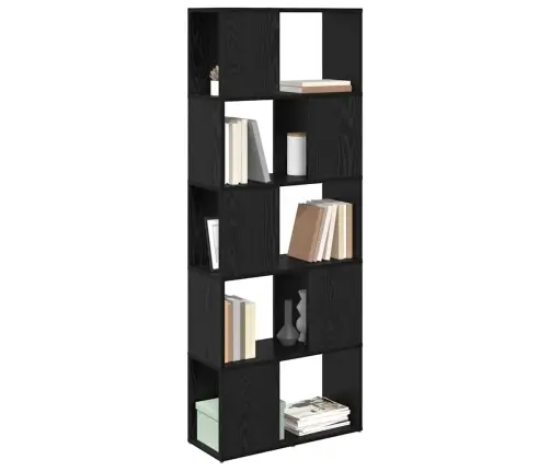 Plaukts Melns Ozols Inženierijas Koks 60 X 24 X 155 Cm Vidaxl