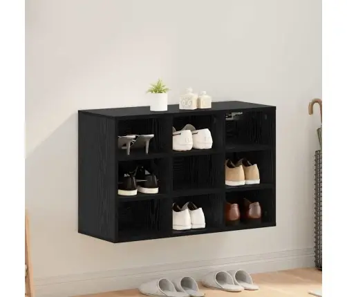 Apavu Skapis Melns Ozols 103X30X51 Cm Inženierijas Koks Vidaxl