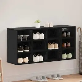 Apavu Skapis Melns Ozolkoks 103 X 30 X 51 Cm Inženierijas Koks Vidaxl