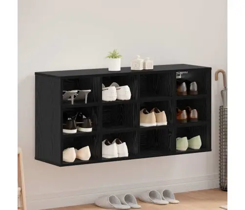 Apavu Skapis Melns Ozols 103X30X51 Cm Inženierijas Koks Vidaxl