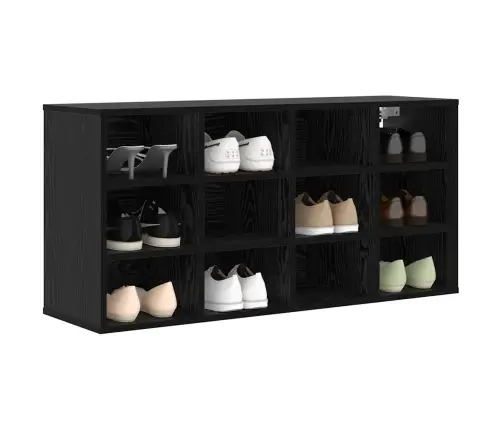 Apavu Skapis Melns Ozols 103X30X51 Cm Inženierijas Koks Vidaxl