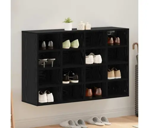 Apavu Skapis Melns Ozols 103X30X51 Cm Inženierijas Koks Vidaxl