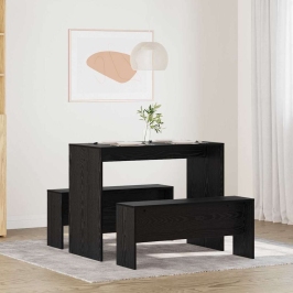 Ēdamistabas Komplekts 2 Pcs Melns Ozols 97 X 47 X 75 Cm Vidaxl