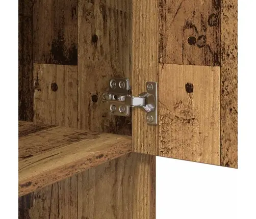 Puse Ar Plauktu Ar Durvīm Vecs Koks 97 X 29 X 75 Cm Inženierijas Koks Vidaxl