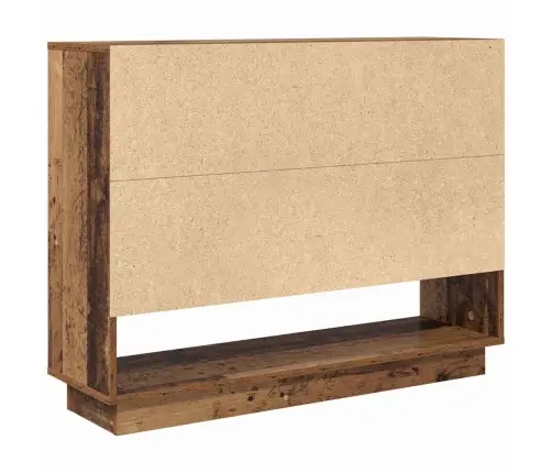 Puse Ar Plauktu Ar Durvīm Vecs Koks 97 X 29 X 75 Cm Inženierijas Koks Vidaxl