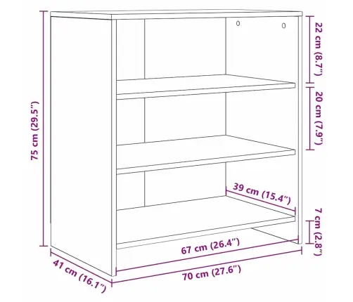 Sānu Galds Melno Ozolkoku 70X41X75 Cm Vidaxl
