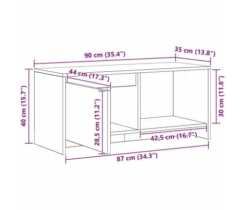 Televizora Stends Melns Ozols Inženierijas Koks Vidaxl